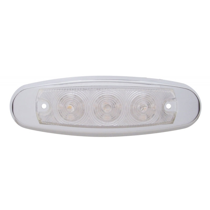 Amber Peterbilt-style 15 diode LED marker light – CLEAR lens