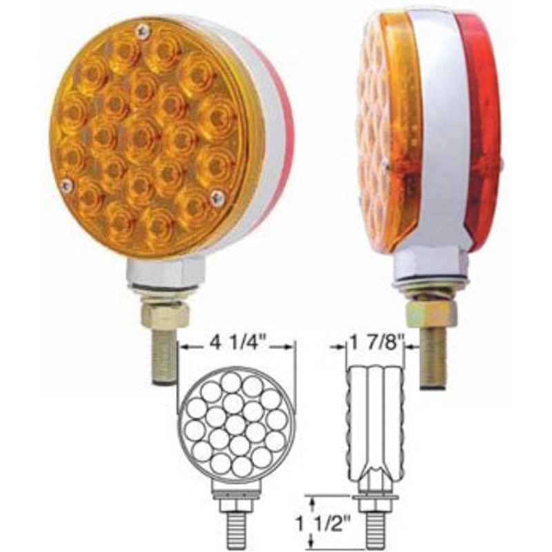 Amber/Red 21 diode LED turn signal pedestal light