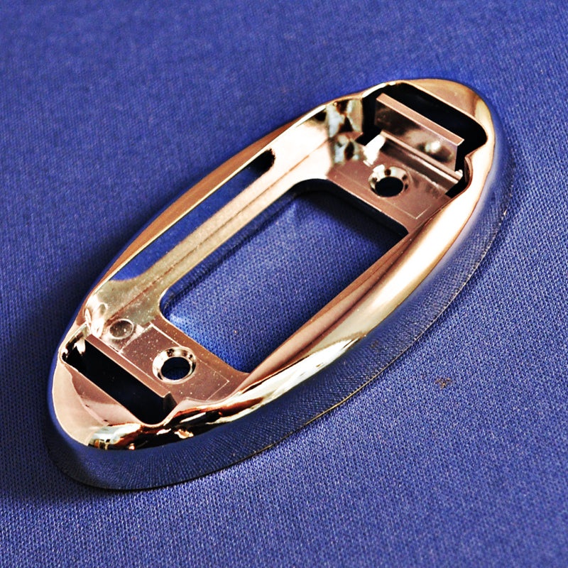 Chrome plastic oval rim for 1 x 2.5 small rectangular light