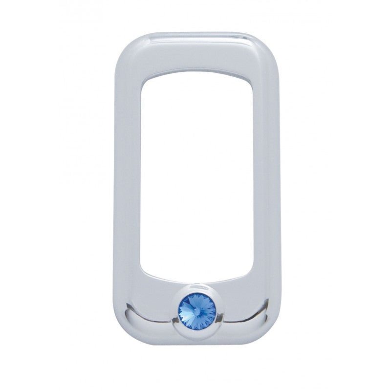 Chrome plastic rocker switch trim for Freightliner, Kenworth, or Peterbilt – w/jewel, 3/PACK