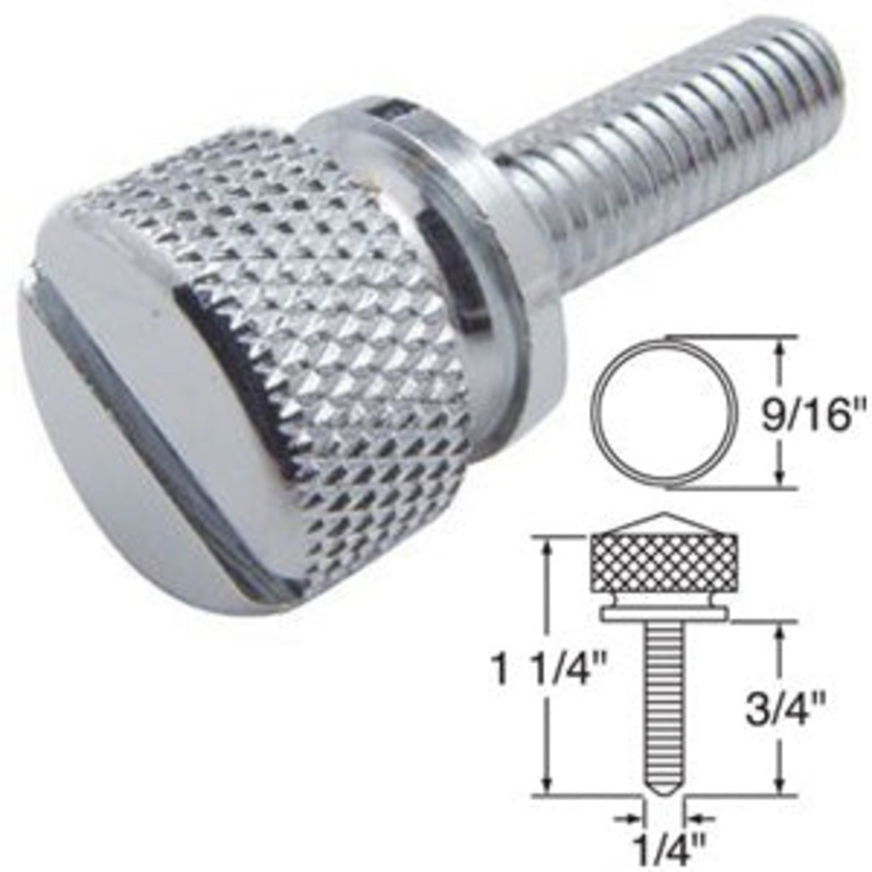 Kenworth -2001 chrome knurled head dash screw