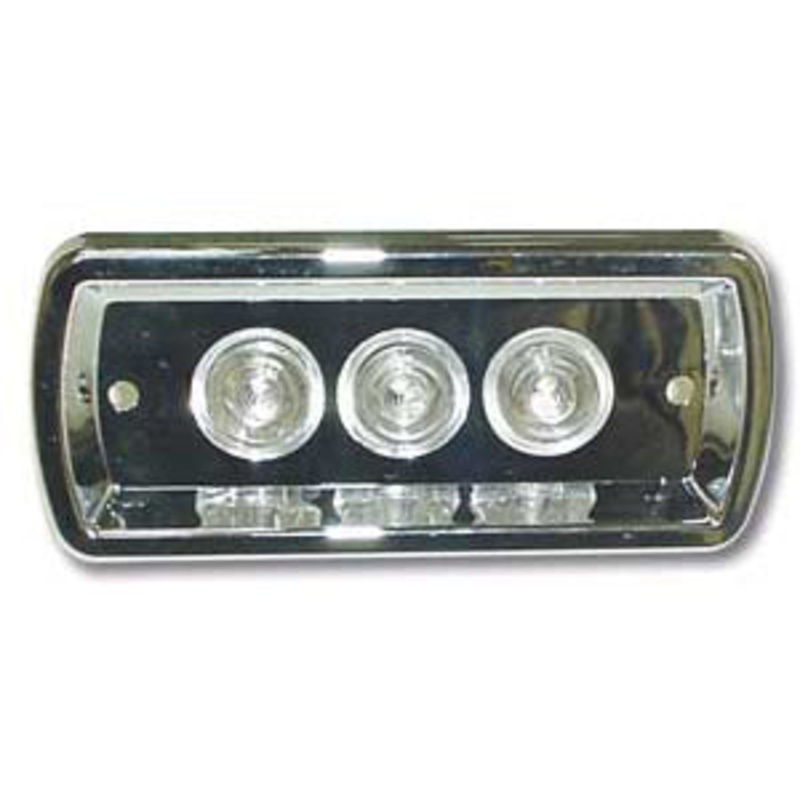 Kenworth 3 LED interior courtesy light w/chrome housing – Blue