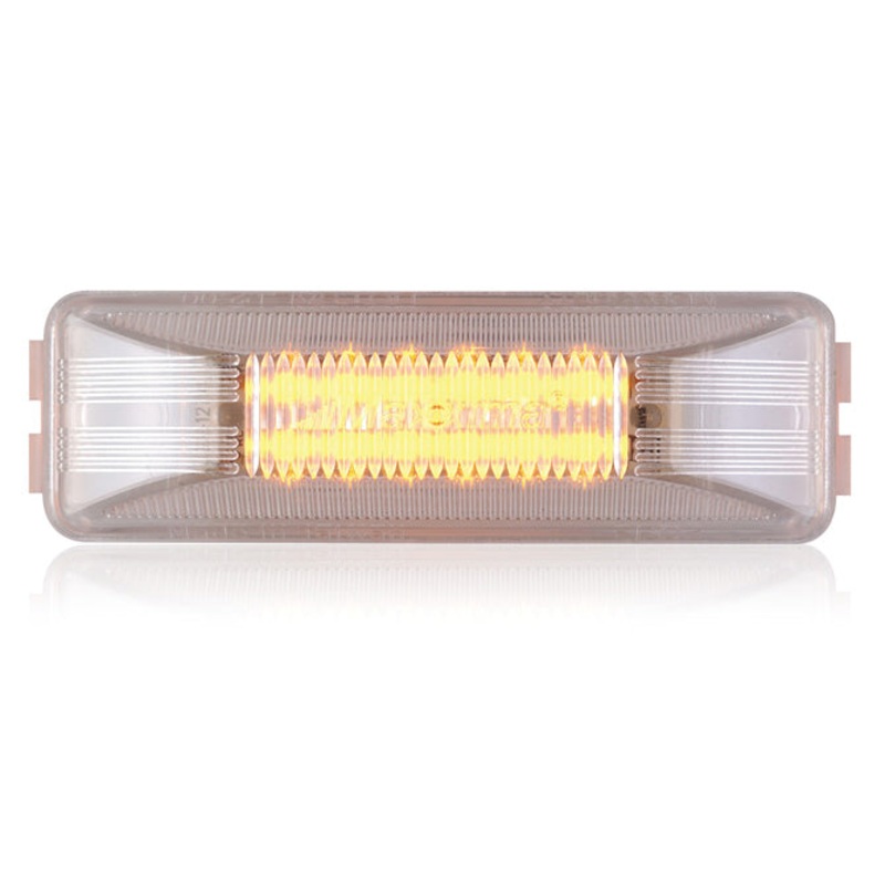 Maxxima amber 1 x 4 rectangular 12 diode LED marker light – CLEAR lens