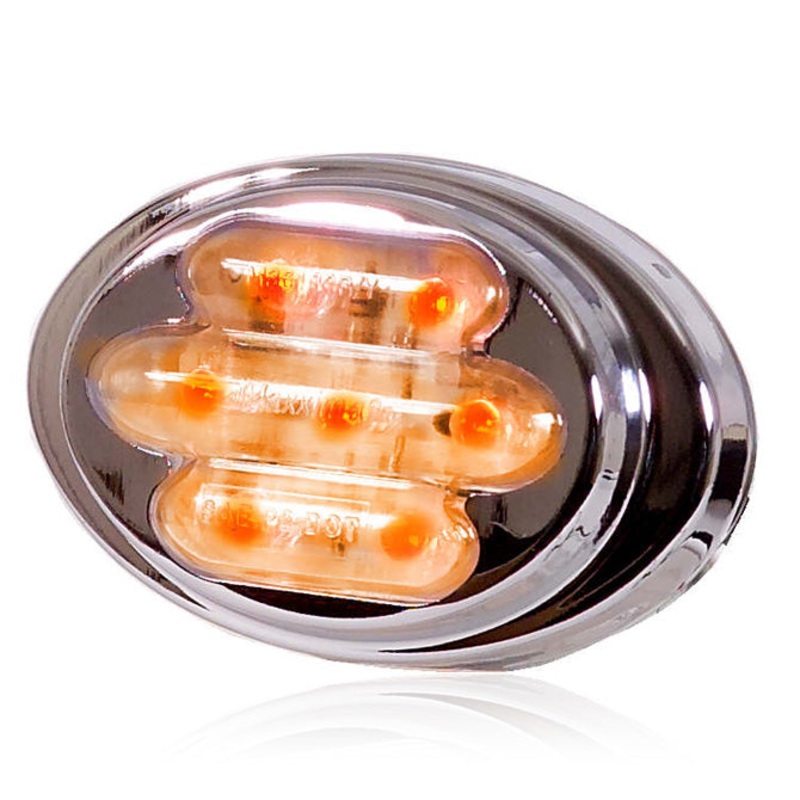 Maxxima amber 2 mini-oval 7 diode LED marker light – CLEAR lens