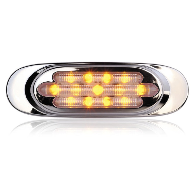 Maxxima amber millennium-style 13 diode LED marker light – CLEAR lens