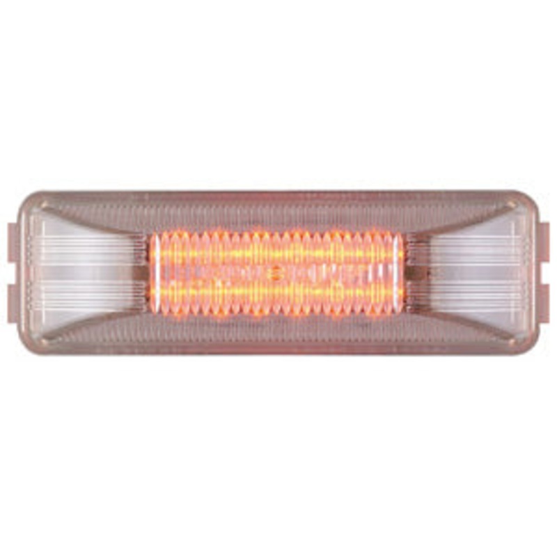 Maxxima red 1 x 4 rectangular 12 diode LED marker light – CLEAR lens