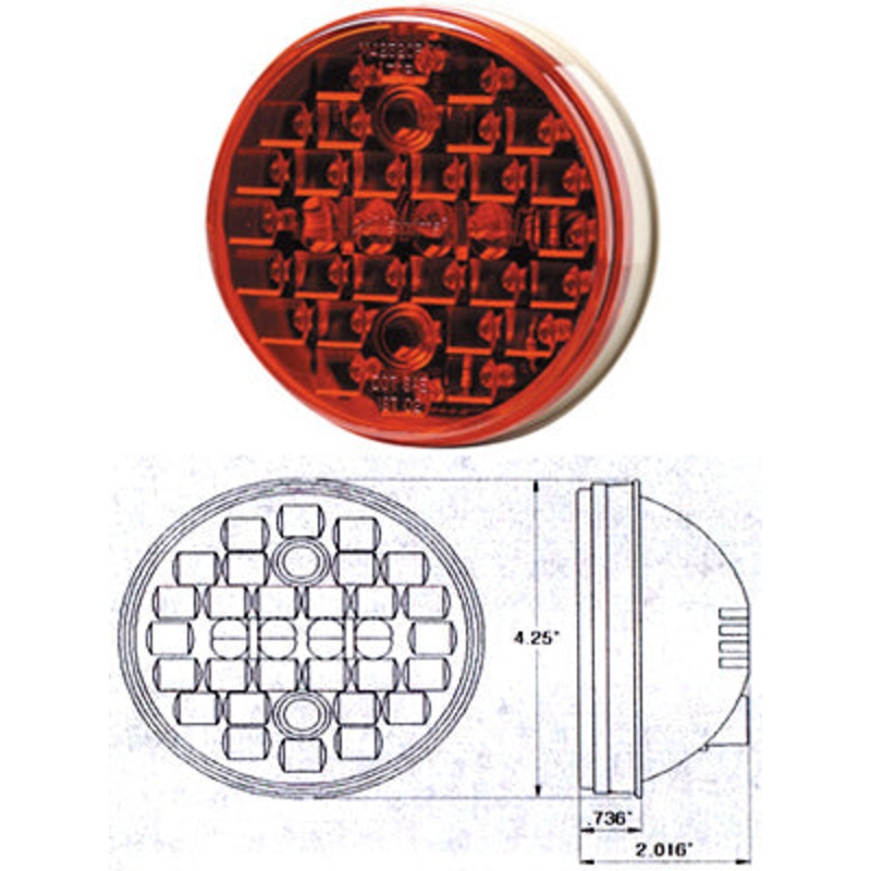 Maxxima red 4 round 32 diode LED stop/turn/tail light