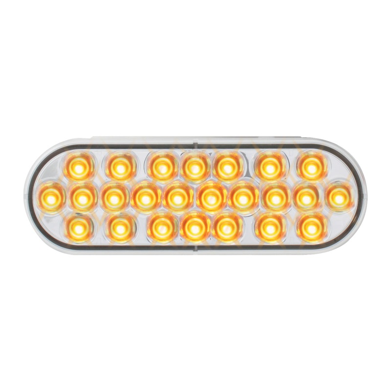 Pearl Amber oval 24 diode LED turn signal light – CLEAR lens