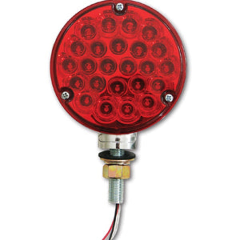 Pearl Red 4 round 24 diode single-face LED turn signal pedestal light