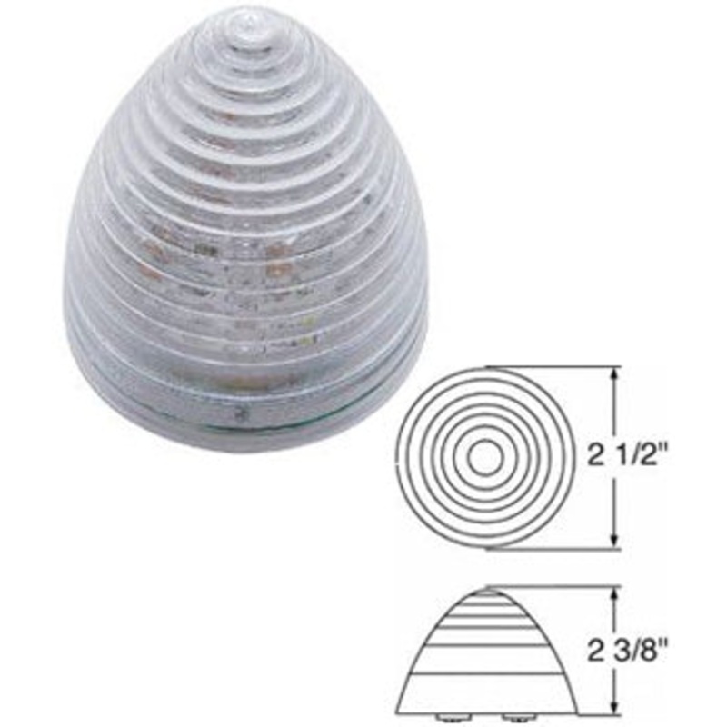 Red 2.5 beehive 13 diode LED marker/clearance light – CLEAR lens