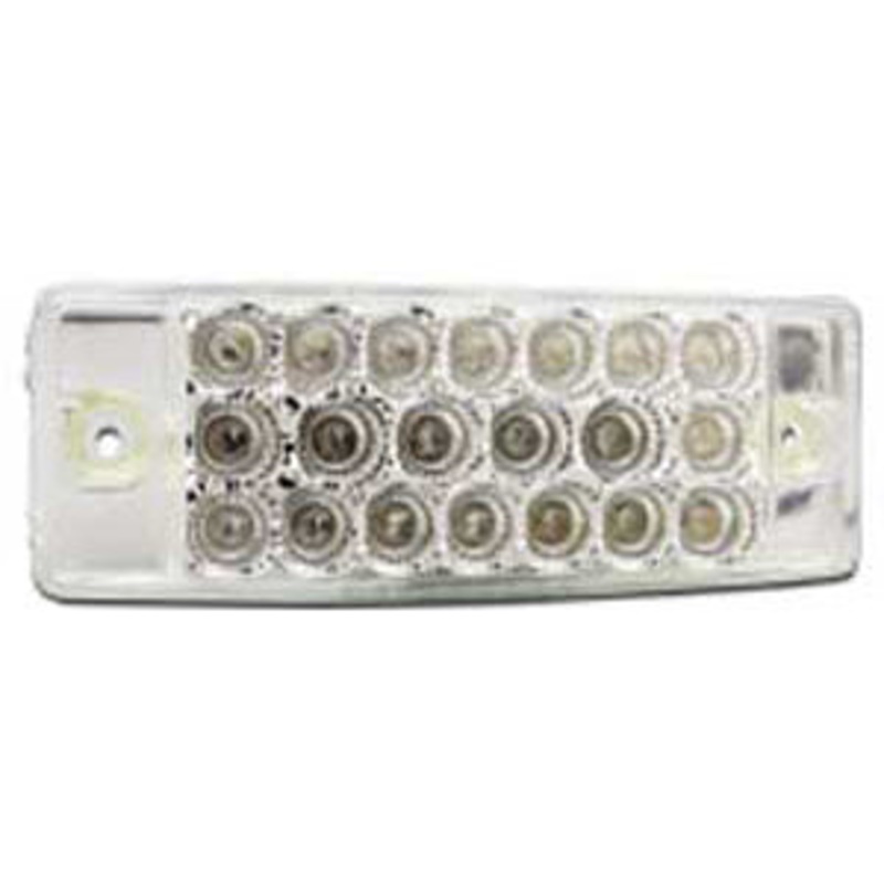 Red 2 x 6 rectangular 20 diode LED marker light – CLEAR lens