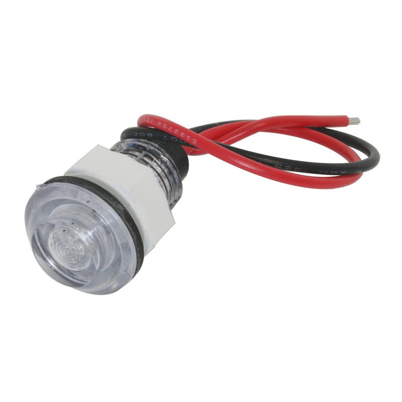 Single diode LED interior compartment light with threaded back – Red