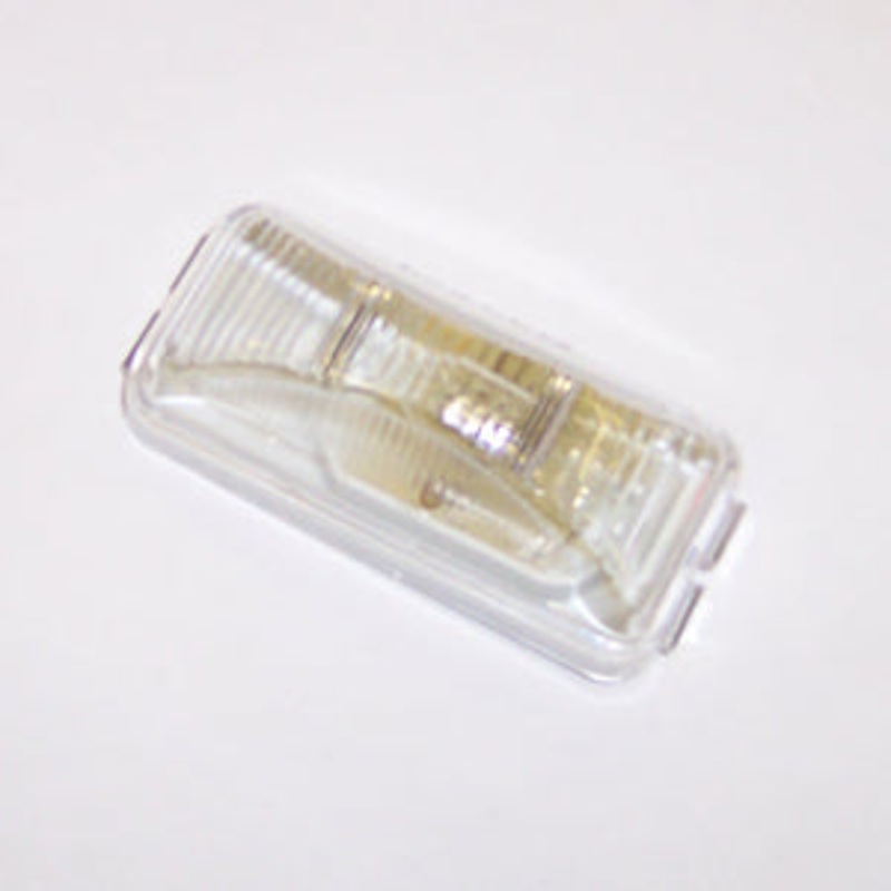 White 1 x 2 incandescent rectangular marker light