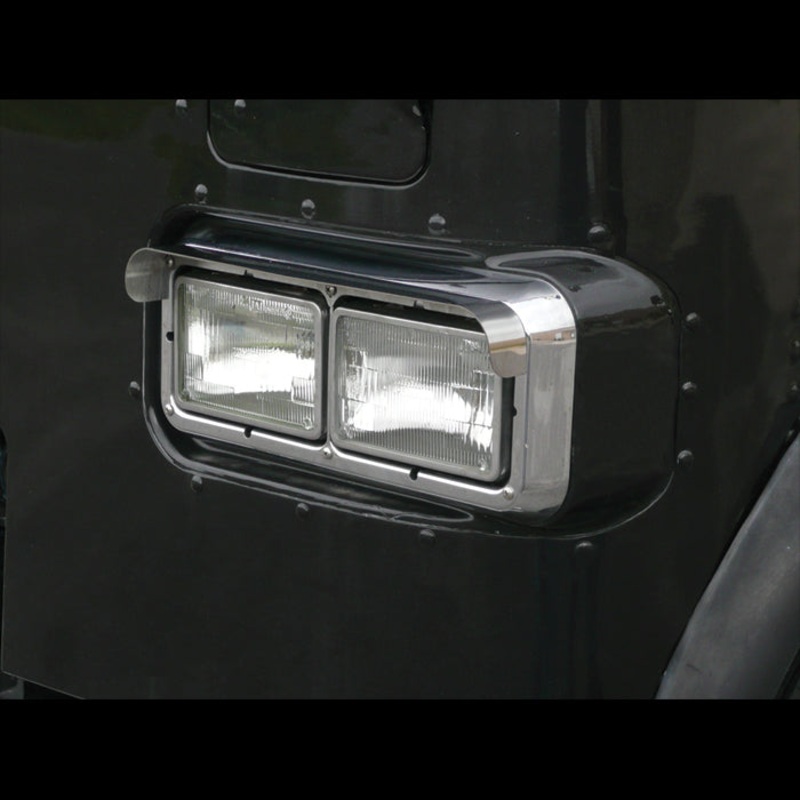 4 x 6 dual rectangular headlight stainless steel visors – PAIR