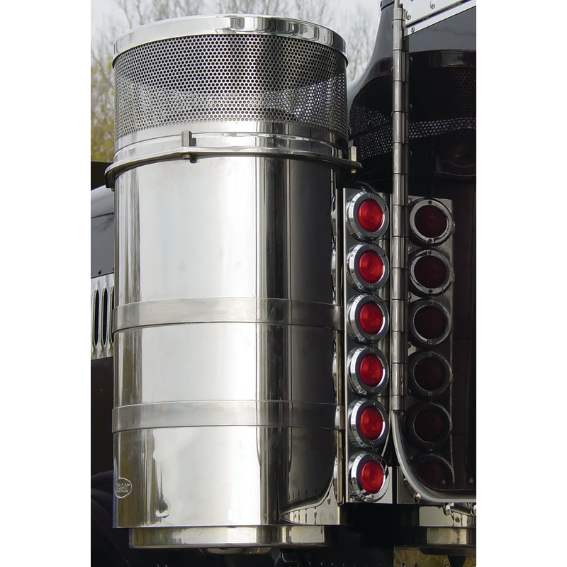 Peterbilt 15 Donaldson stainless steel rear air cleaner brackets w/12 round 2 light holes