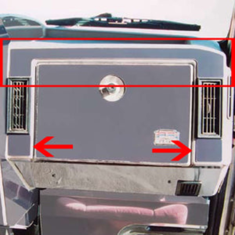 Peterbilt 1995-1999 stainless steel glove box surround – 3 pieces