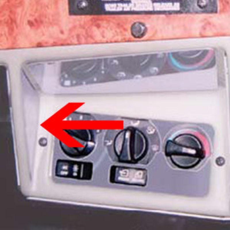 Peterbilt 1995-2000 stainless steel air conditioner/heater control trim – left