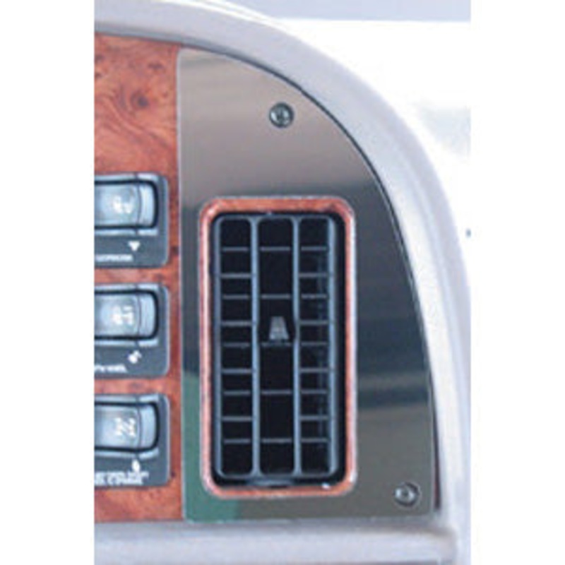 Peterbilt 2001-2005 stainless steel driver’s side right dash vent trim