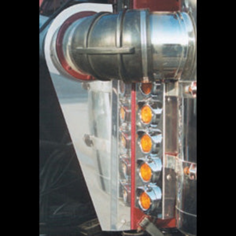 Peterbilt 359 stainless steel behind hood intake trim – PAIR