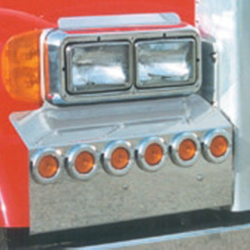 Peterbilt 379 extended hood fender guards w/12 round 2 holes – PAIR