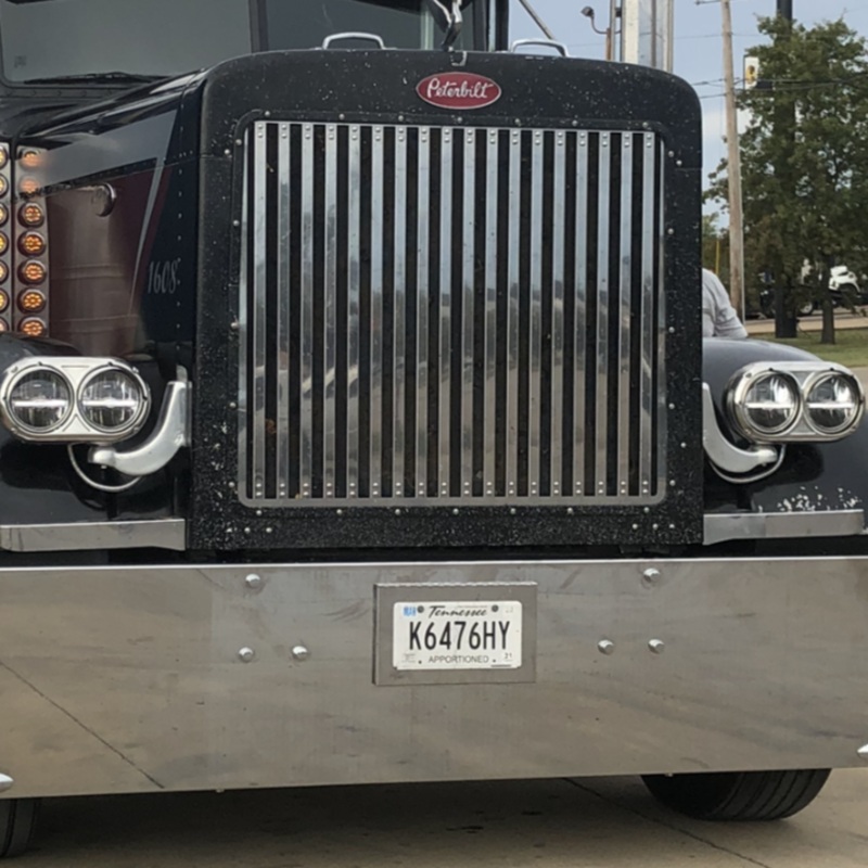 Peterbilt 379 extended hood stainless steel grill w/18 vertical bars