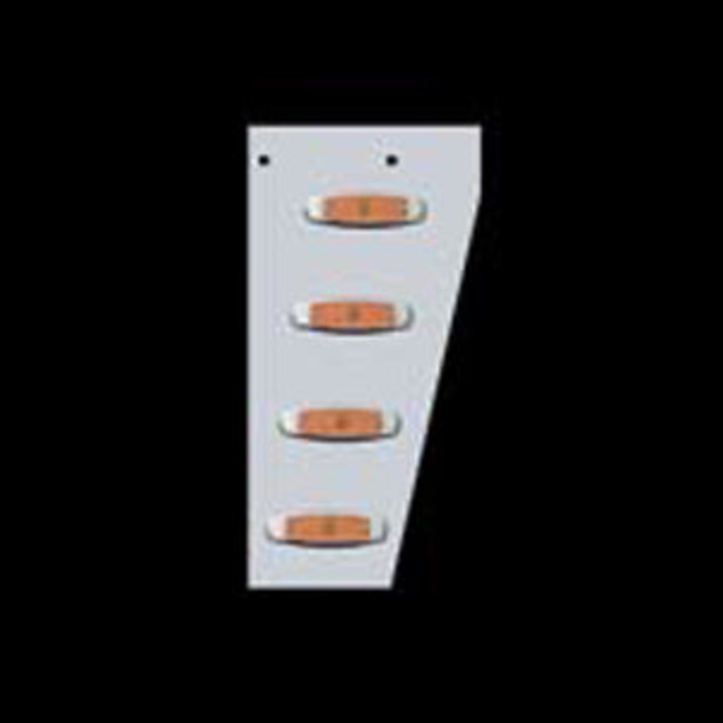 Peterbilt 379 stainless steel cowl extensions w/8 combo light holes