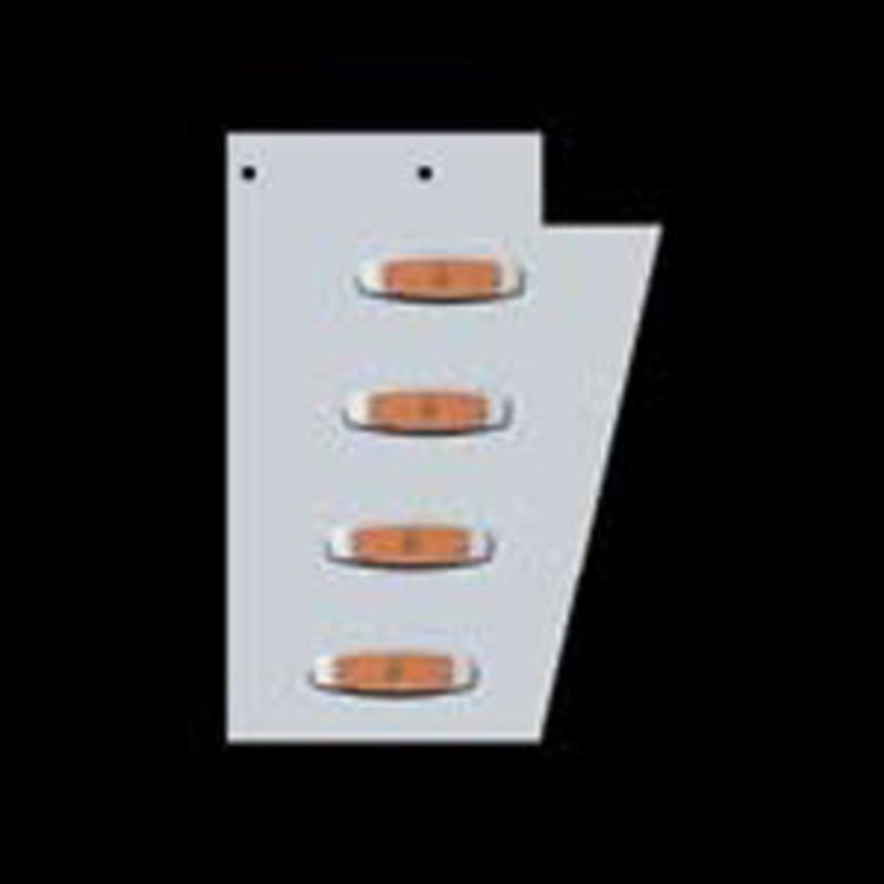 Peterbilt 379 stainless steel wide cowl extensions w/8 combo light holes – PAIR