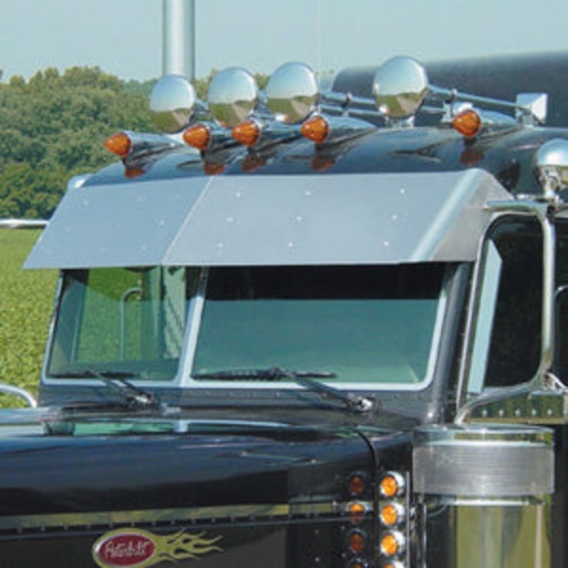 Peterbilt 388 / 389 Ultracab 2005+ 14.5 stainless steel drop visor