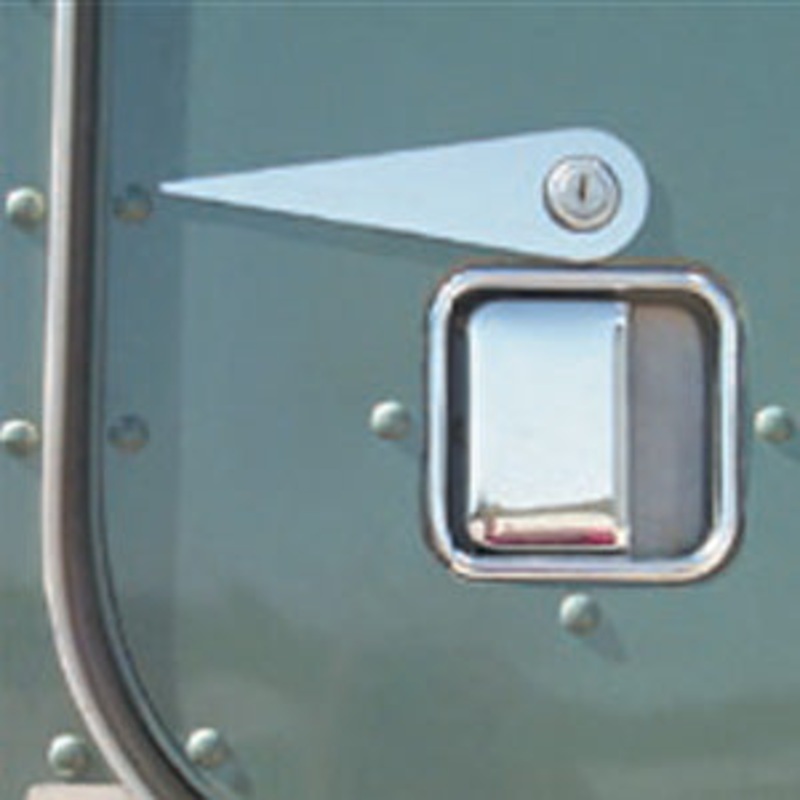 Peterbilt Comet stainless steel door latch/keyhole trim