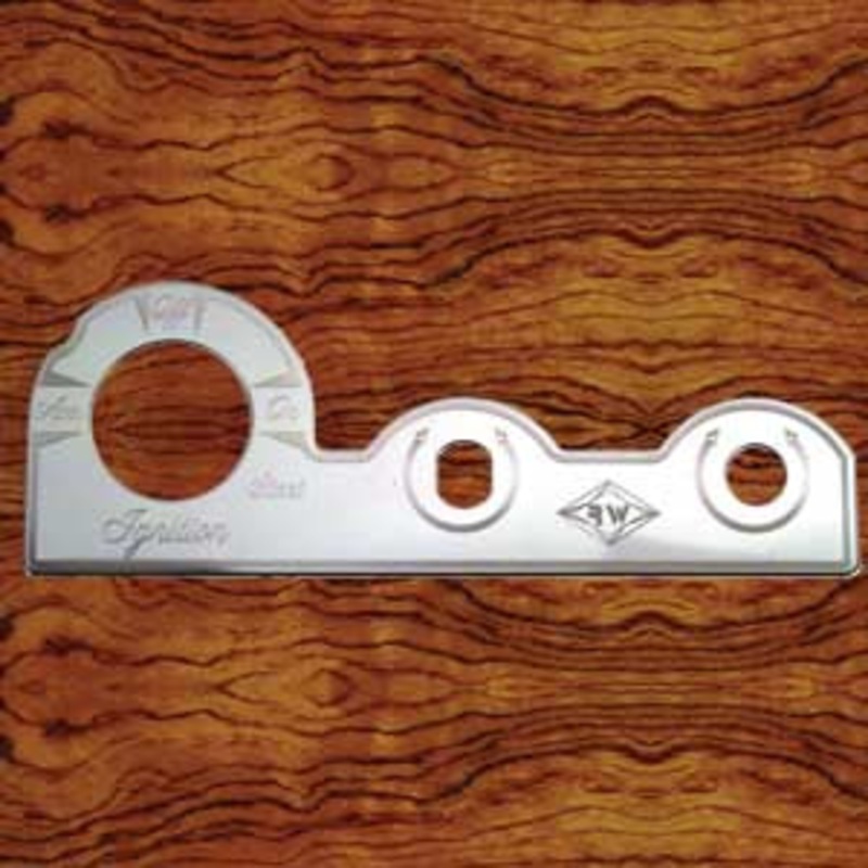 Rockwood Peterbilt -2001 stainless steel Ignition/Dimmer/Wiper switch plate