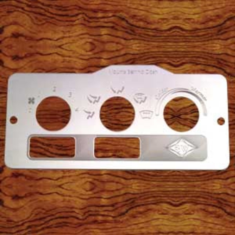 Rockwood Peterbilt -2005 stainless steel air conditioner/heater plate w/2 switch holes