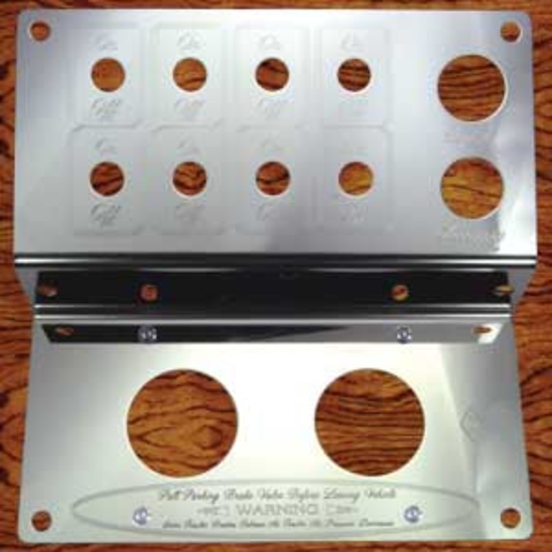Rockwood Peterbilt -2005 stainless steel control panel trim – parking brake, lighter, accessory