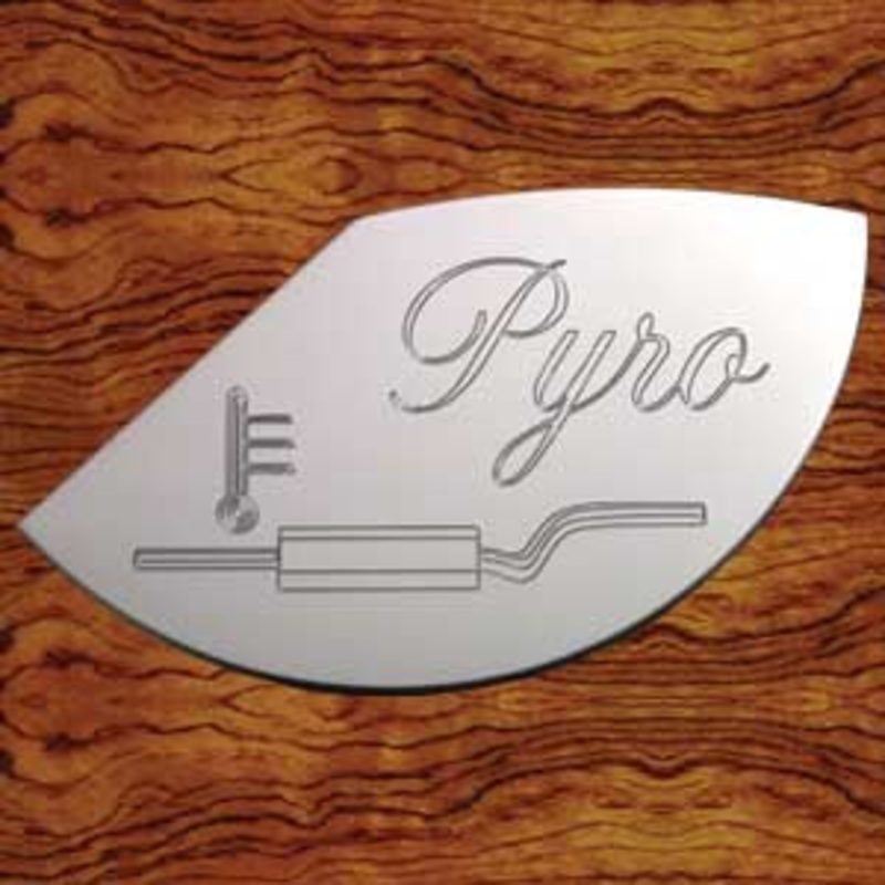 Rockwood Peterbilt Pyrometer stainless steel gauge emblem – 1/3 moon shape