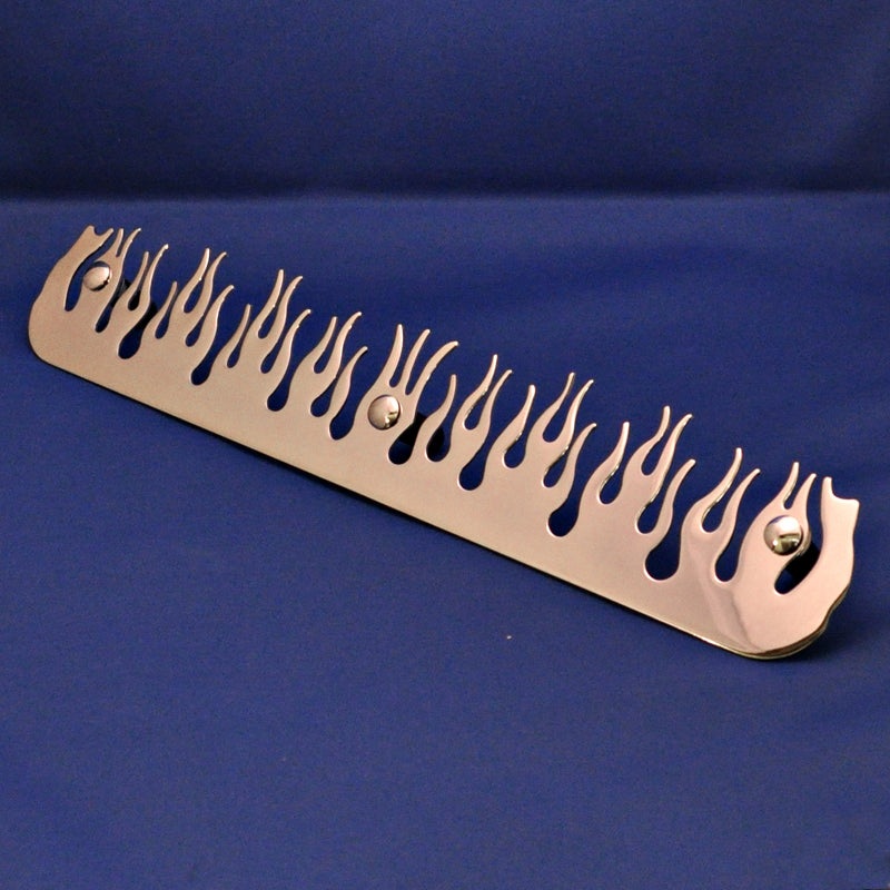 16 chrome bottom plate w/flames and 3 bolt-thru holes