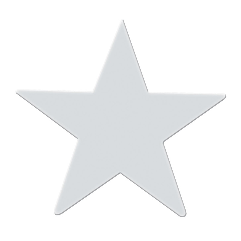 3 chrome steel star decorative cutout