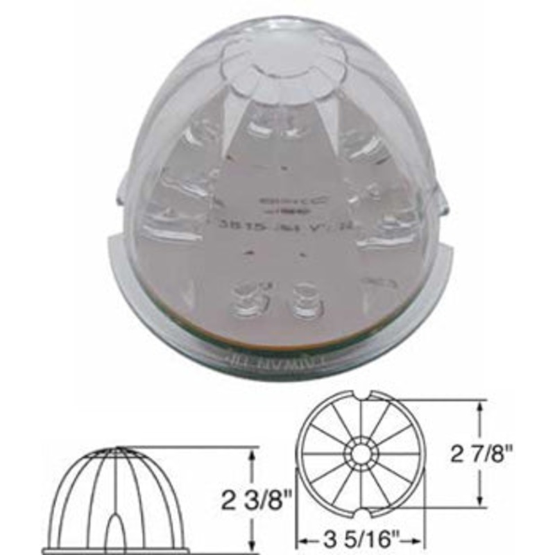 Amber 17 diode LED watermelon style cab light – CLEAR lens
