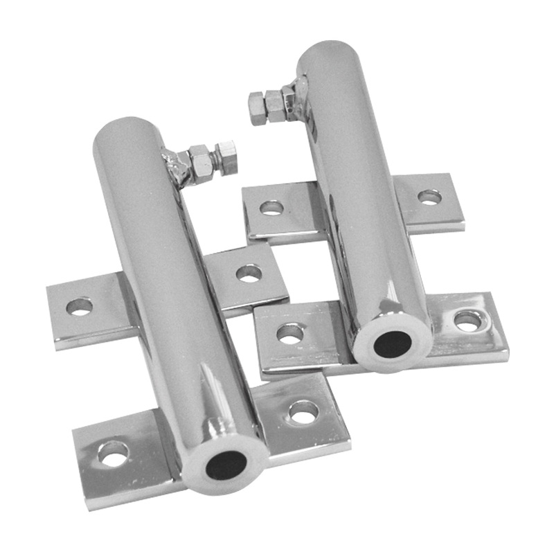 Chrome heavy-duty bumper mountable safety/warning flag holder – PAIR