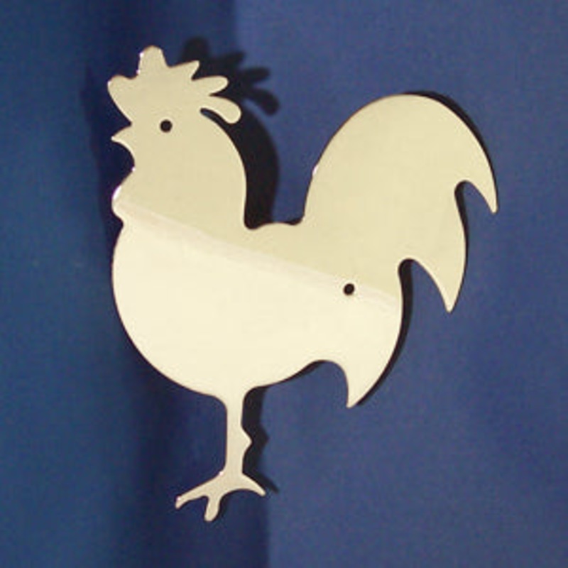 Chrome medium chicken cutout w/welded mounting studs – Faces LEFT