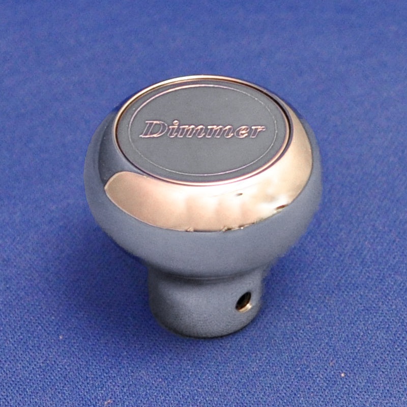 Dimmer chrome aluminum dash knob with engraved plate