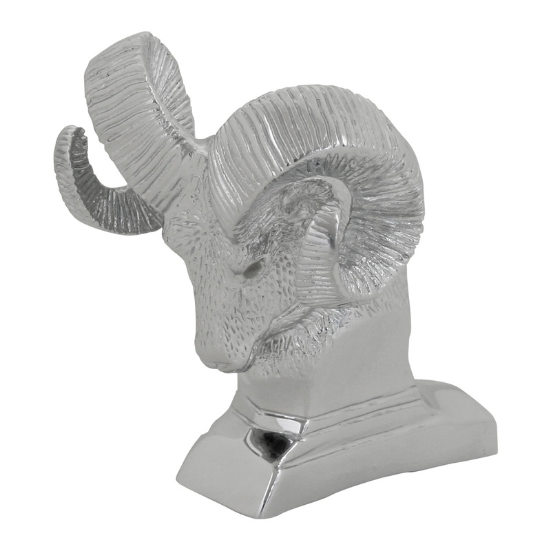 Ram’s head chrome die-cast hood ornament