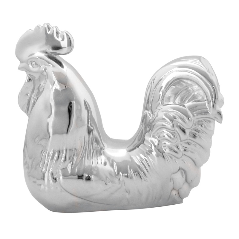Sitting Rooster chrome die-cast hood ornament