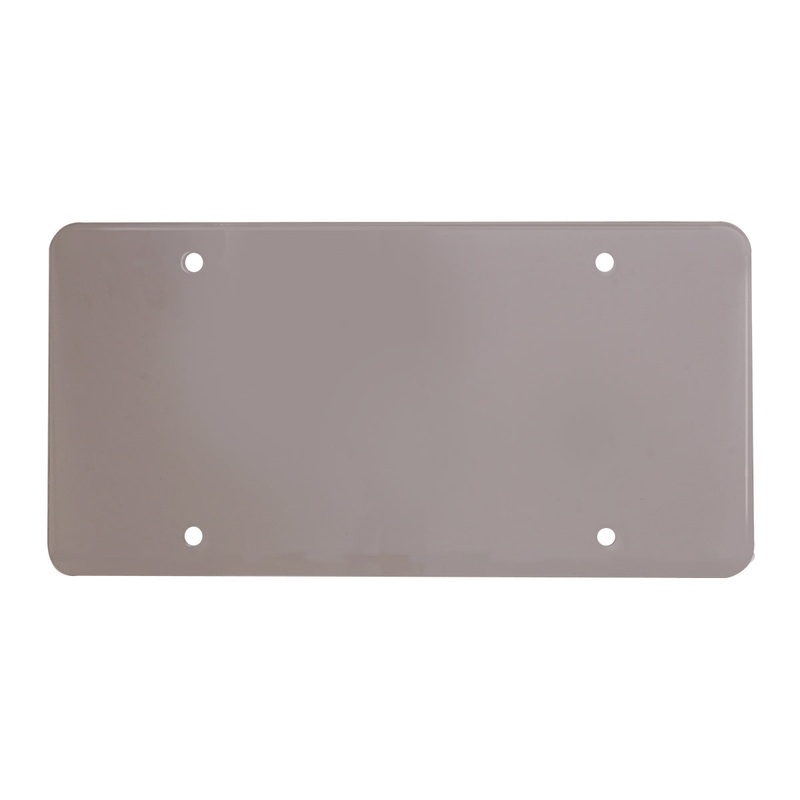 Smoked gray plastic license plate protector – flat style