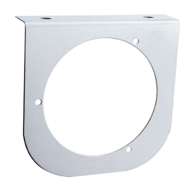 Stainless steel light bracket w/1 round 4 light hole – rounded edge