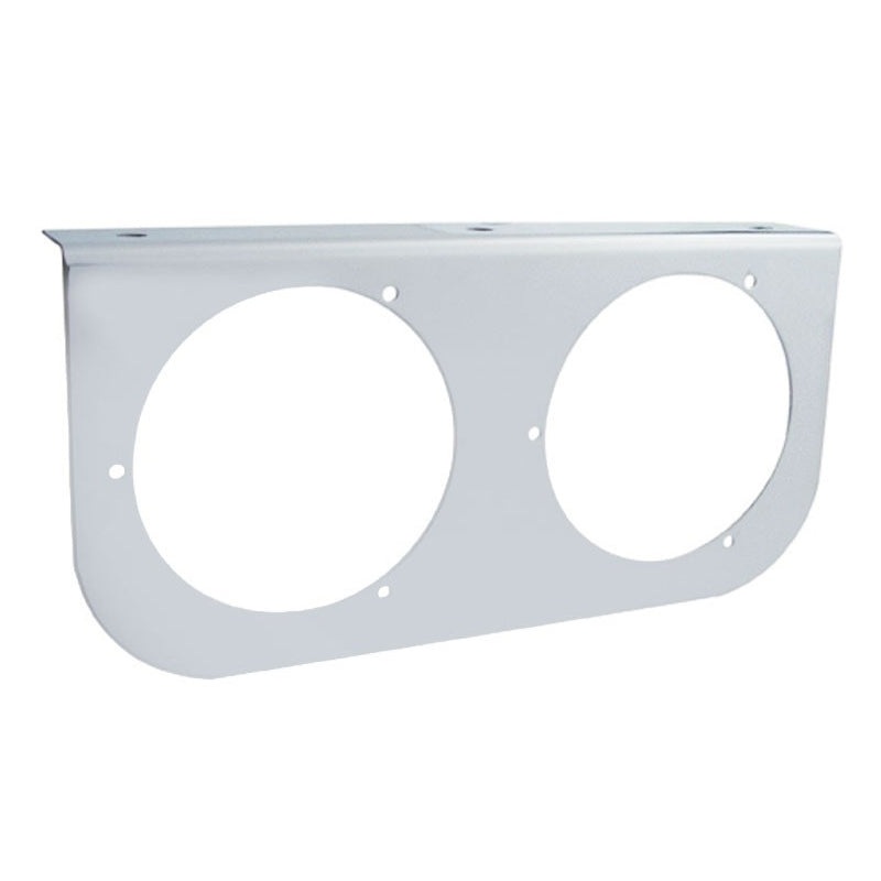 Stainless steel light bracket w/2 round 4 light holes – rounded edge