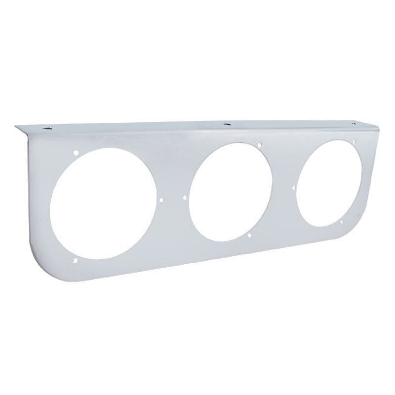 Stainless steel light bracket w/3 round 4 light holes – rounded edge