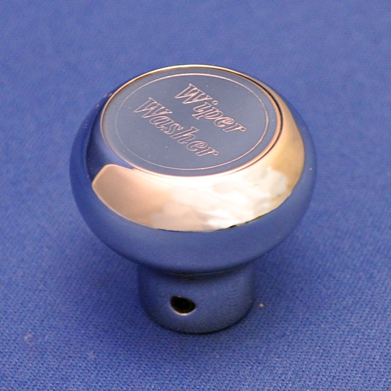Wiper/Washer chrome aluminum dash knob w/engraved plate