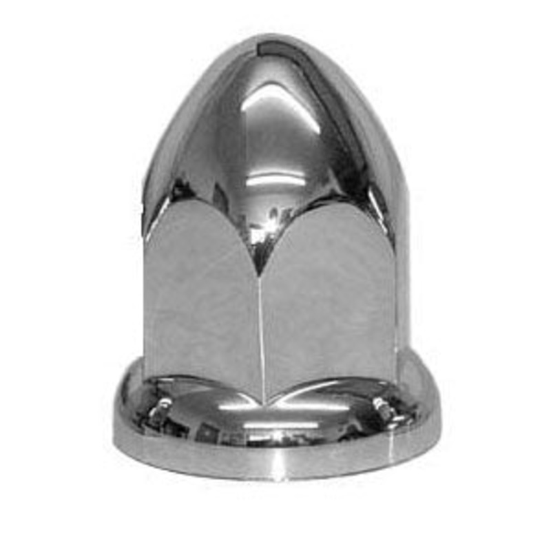 1.5 bell chrome plastic push-on lugnut cover w/flange