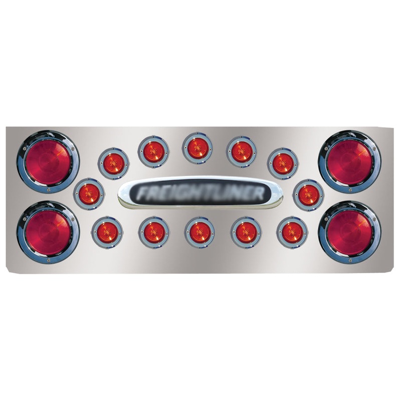 14 rear center panel w/4 round 4, 12 round 2, and Freightliner logo holes