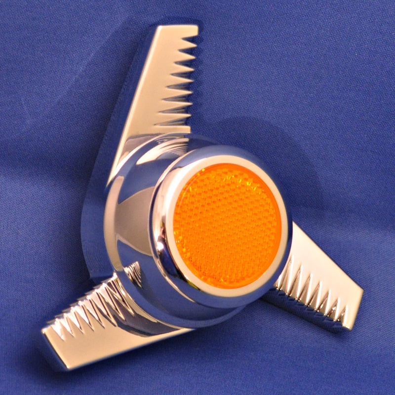 2-1/8 stick on reflector with chrome rim – Amber