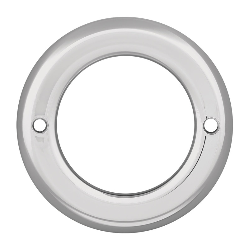 2.5 round chrome plastic light bezel